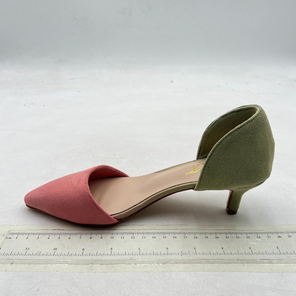 Pink and Green Women's Heels RUNS BIG - Picture 2 of 8